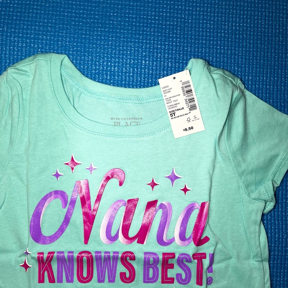 NWT The Children’s Place Light Green Shirt    Size 5T - Picture 2 of 2